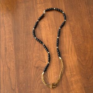Elegant Black and Gold Beaded Necklace